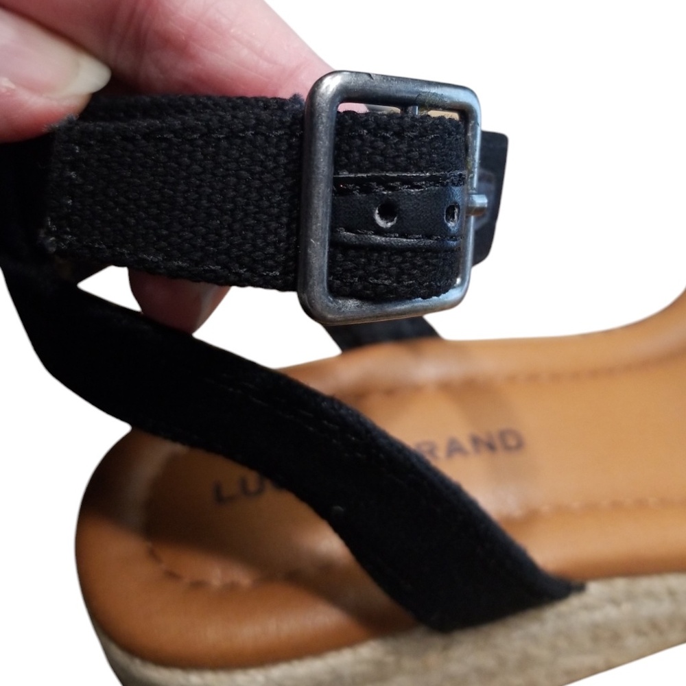 Lucky Brand Black Nasli Espadrille‎ Wedge Slingback Sandal Size 5M NEW - Picture 5 of 11